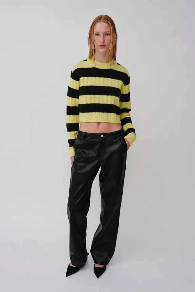 Coretta Leather 8211 Black Women Won Hundred Trousers