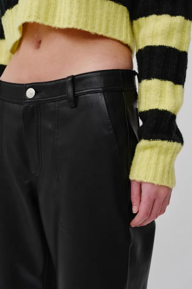 Coretta Leather 8211 Black Women Won Hundred Trousers