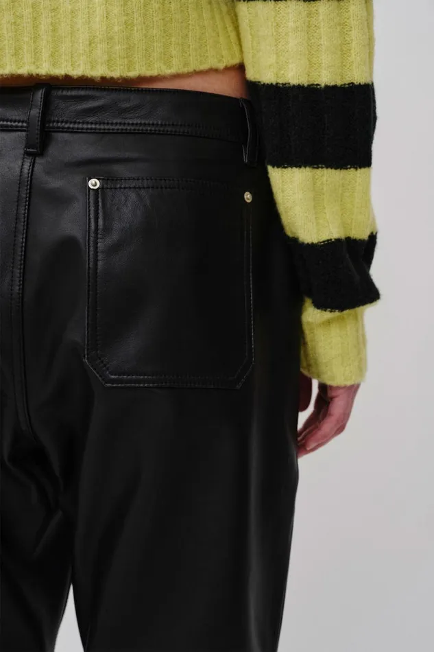 Coretta Leather 8211 Black Women Won Hundred Trousers