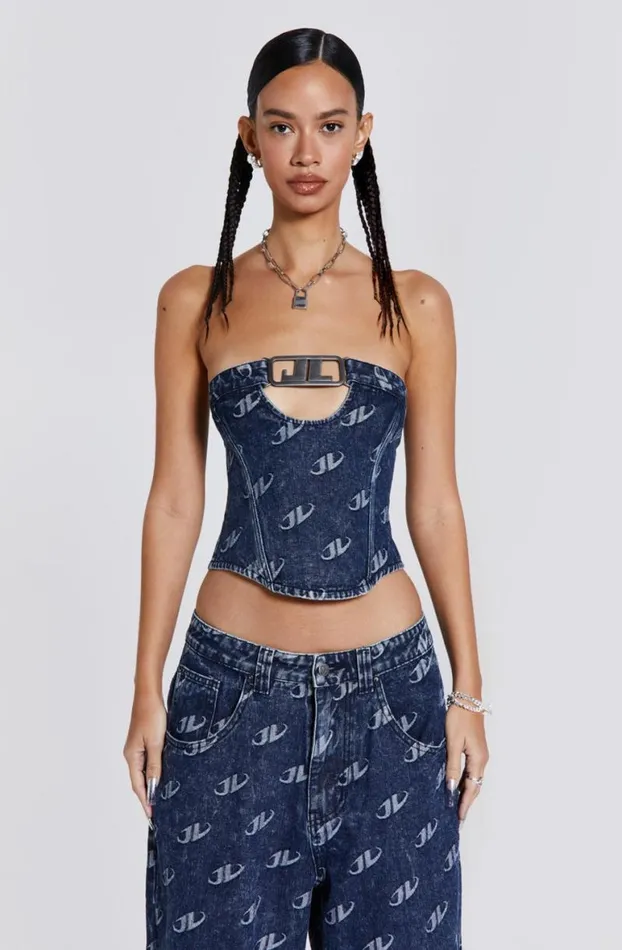 Corsets Women Jaded London Monogram Strapless Corset Top