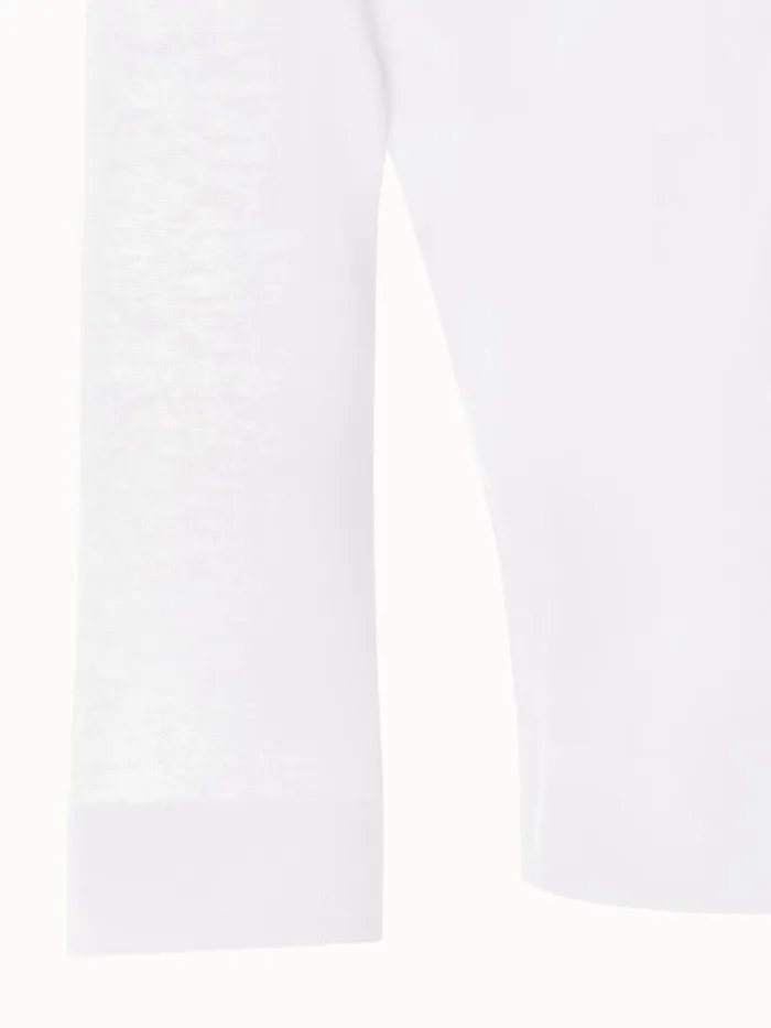 Cotton Blend Knit Cropped Cardigan Ecru Women Akris Knitwear