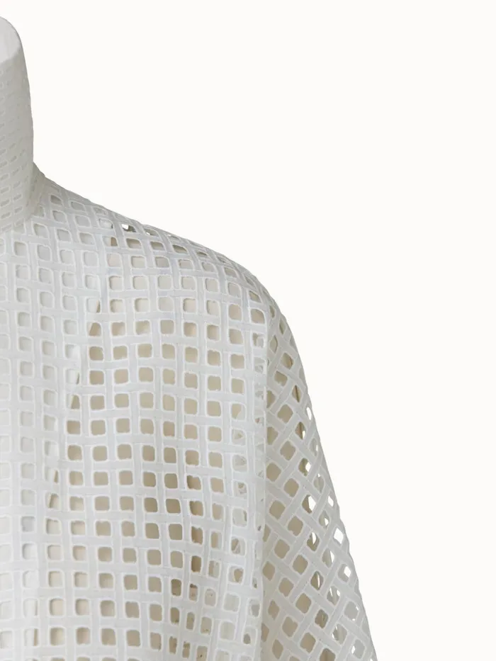 Cotton Broderie Anglaise Patchwork Short Jacket White Women Akris Jackets