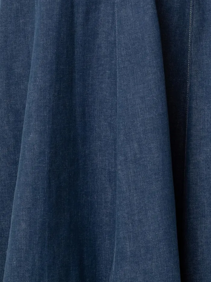 Cotton Denim Midi Shirt Dress Denim Women Akris Dresses
