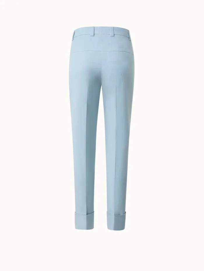 Cotton Silk DoubleFace Cropped Tapered Pants Bleached Denim Women Akris Pants