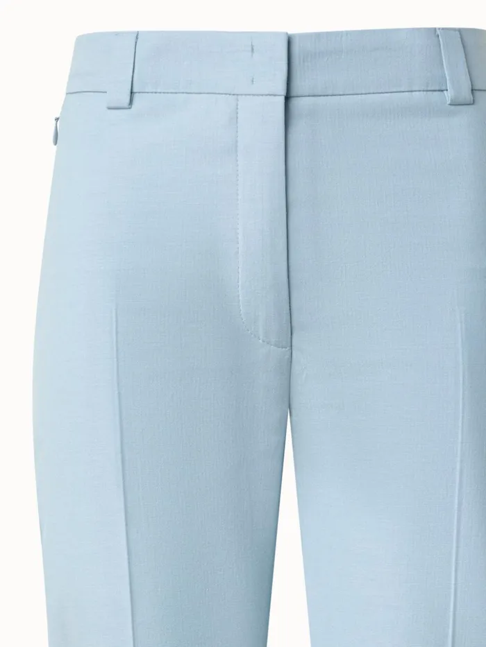 Cotton Silk DoubleFace Cropped Tapered Pants Bleached Denim Women Akris Pants
