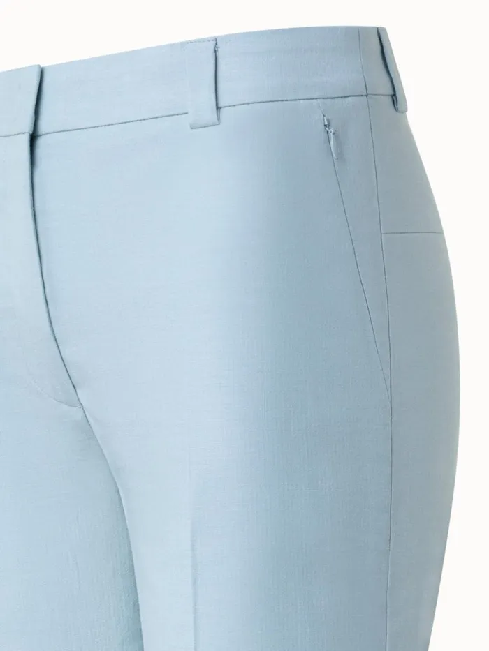 Cotton Silk DoubleFace Cropped Tapered Pants Bleached Denim Women Akris Pants