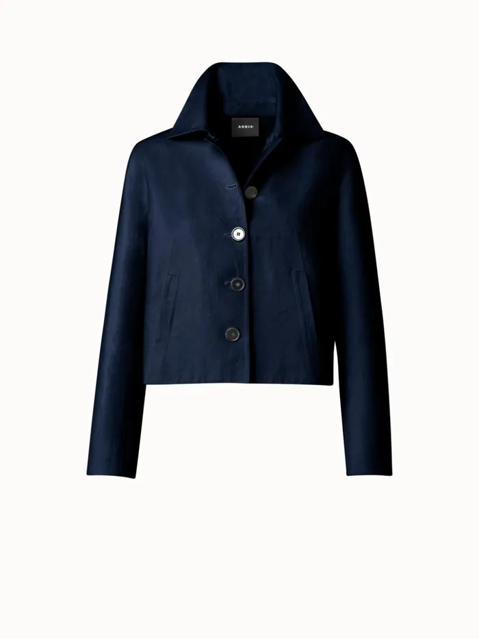 Cotton Silk DoubleFace Jacket Navy Women Akris Jackets