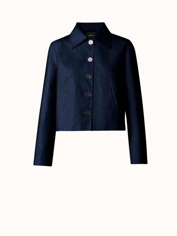 Cotton Silk DoubleFace Jacket Navy Women Akris Jackets