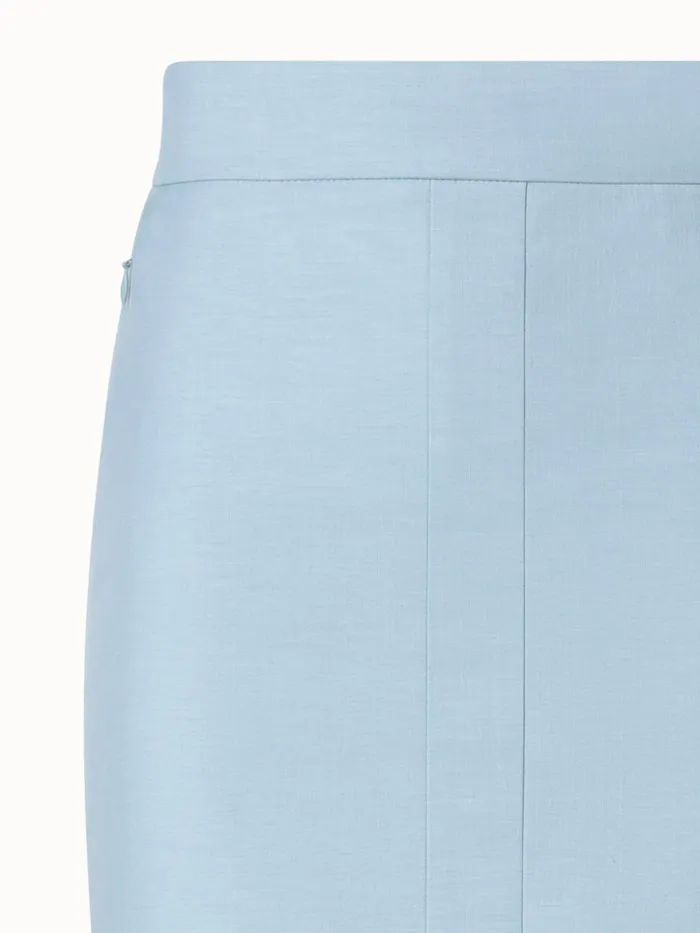 Cotton Silk DoubleFace Pencil Skirt Bleached Denim Women Akris Skirts