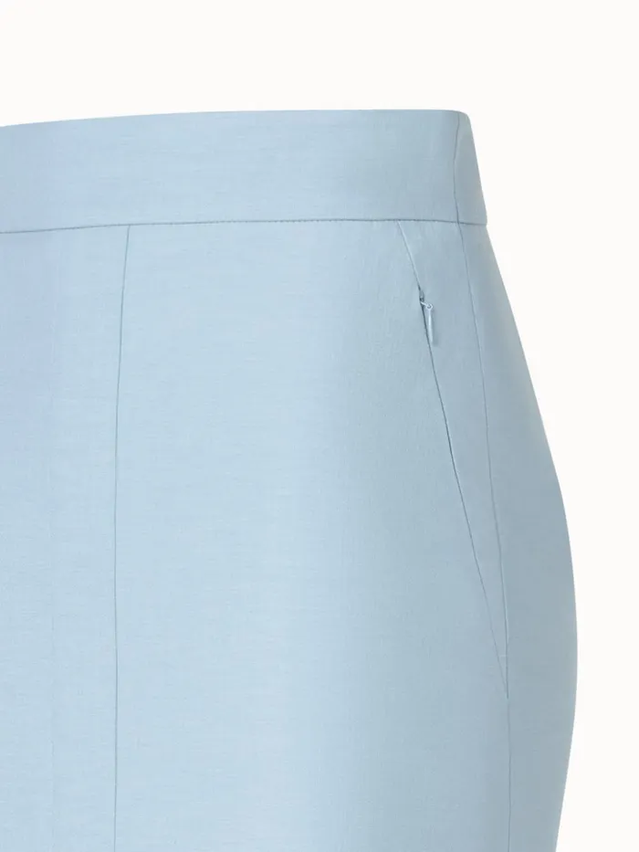 Cotton Silk DoubleFace Pencil Skirt Bleached Denim Women Akris Skirts