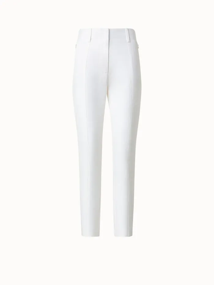 Cotton Silk DoubleFace Slim Pants Ecru Women Akris Pants