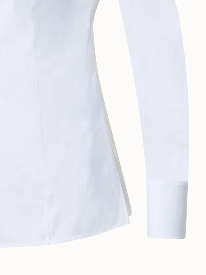 Cotton Stretch Poplin Blouse Ecru Women Akris Blouses