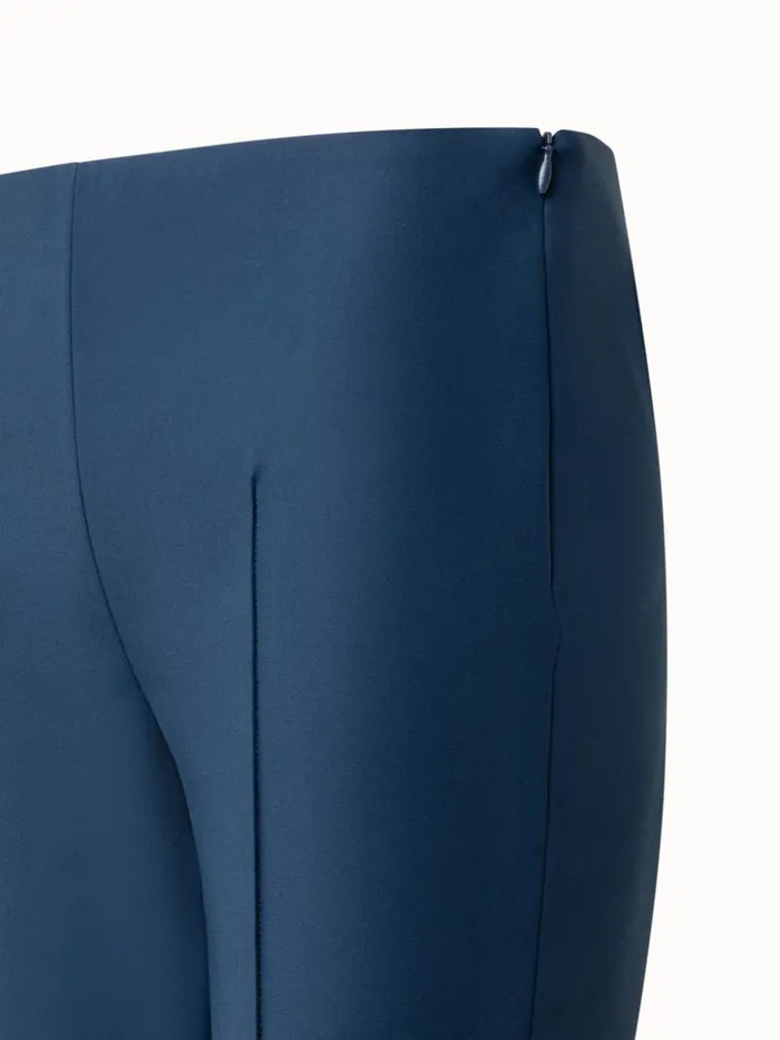 Cotton Stretch Slim Pants Navy Denim Women Akris Pants