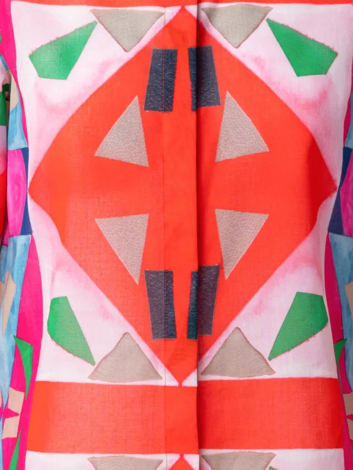 Cotton Voile Tunic Blouse With Spectra Print Poppymulticolor Women Akris Blouses
