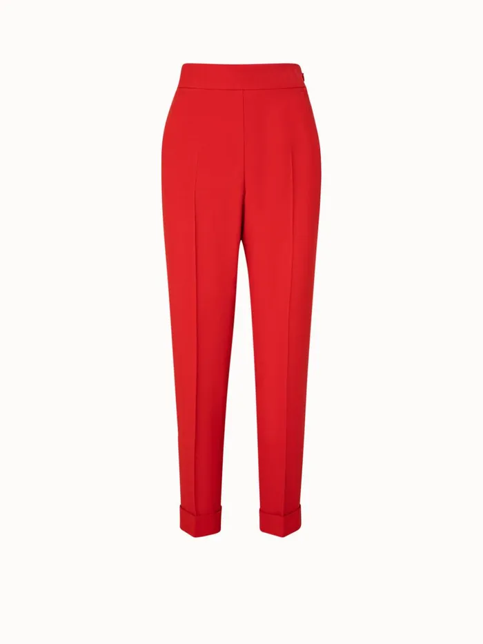 Crpe Tapered Pants Red Women Akris Pants