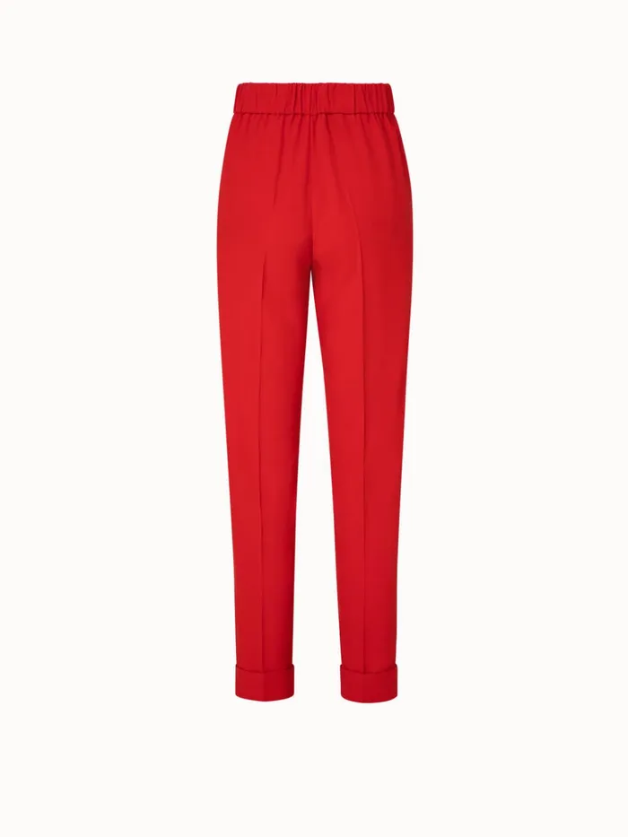 Crpe Tapered Pants Red Women Akris Pants