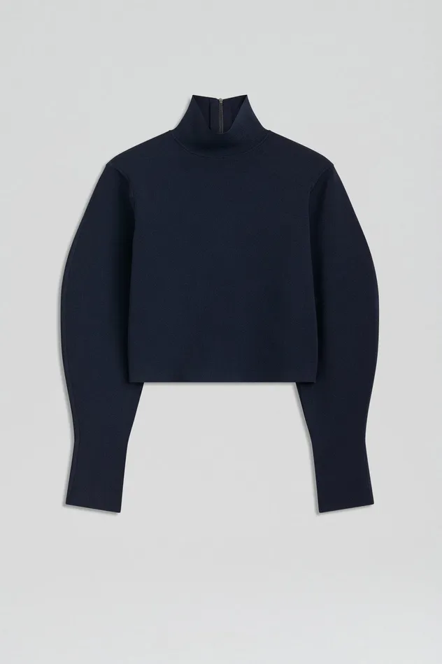 CREPE KNIT COCOON SLEEVE SWEATER NAVY Women Sweaters Scanlan Theodore CREPE KNIT COCOON SLEEVE SWEATER NAVY Women Sweaters Scanlan Theodore