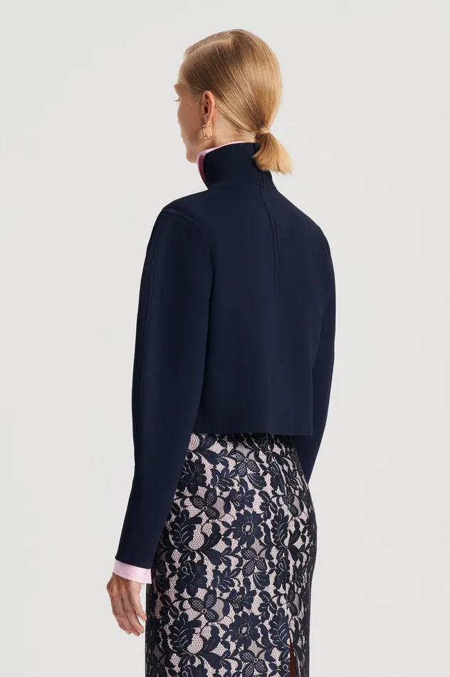 CREPE KNIT COCOON SLEEVE SWEATER NAVY Women Sweaters Scanlan Theodore CREPE KNIT COCOON SLEEVE SWEATER NAVY Women Sweaters Scanlan Theodore