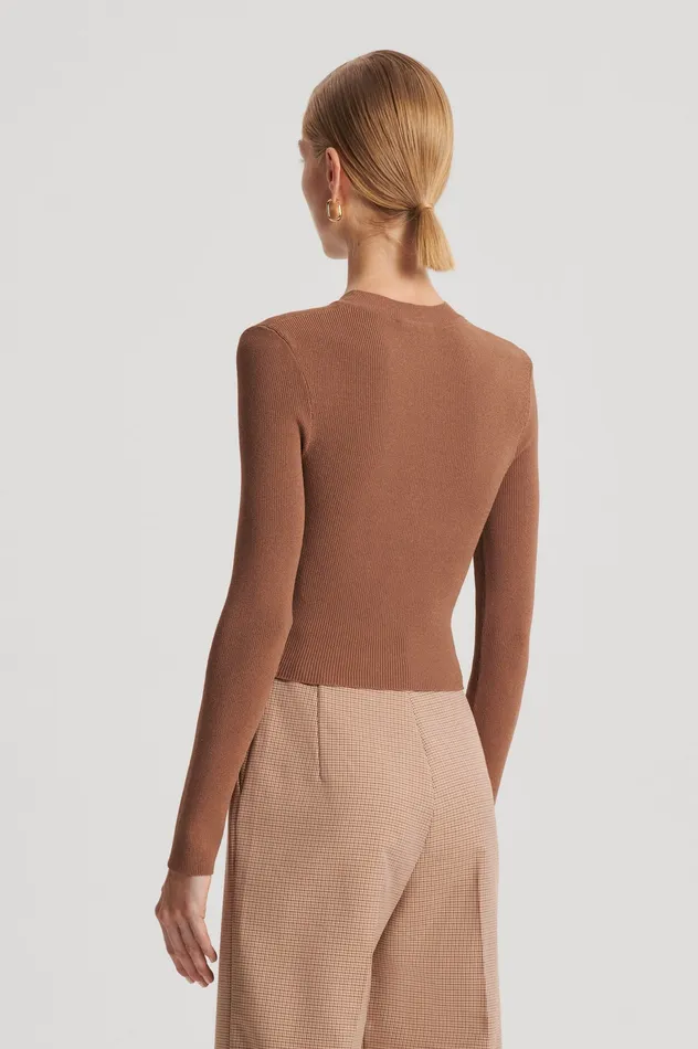 CREPE KNIT CREW NECK SWEATER SPICE Knitwear Scanlan Theodore Women