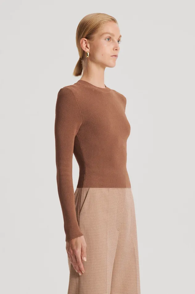 CREPE KNIT CREW NECK SWEATER SPICE Knitwear Scanlan Theodore Women