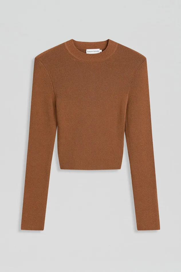 CREPE KNIT CREW NECK SWEATER SPICE Knitwear Scanlan Theodore Women