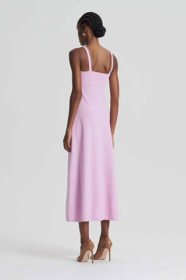 CREPE KNIT SQUARE NECK DRESS MAUVE Women Dresses Scanlan Theodore CREPE KNIT SQUARE NECK DRESS MAUVE Women Dresses Scanlan Theodore