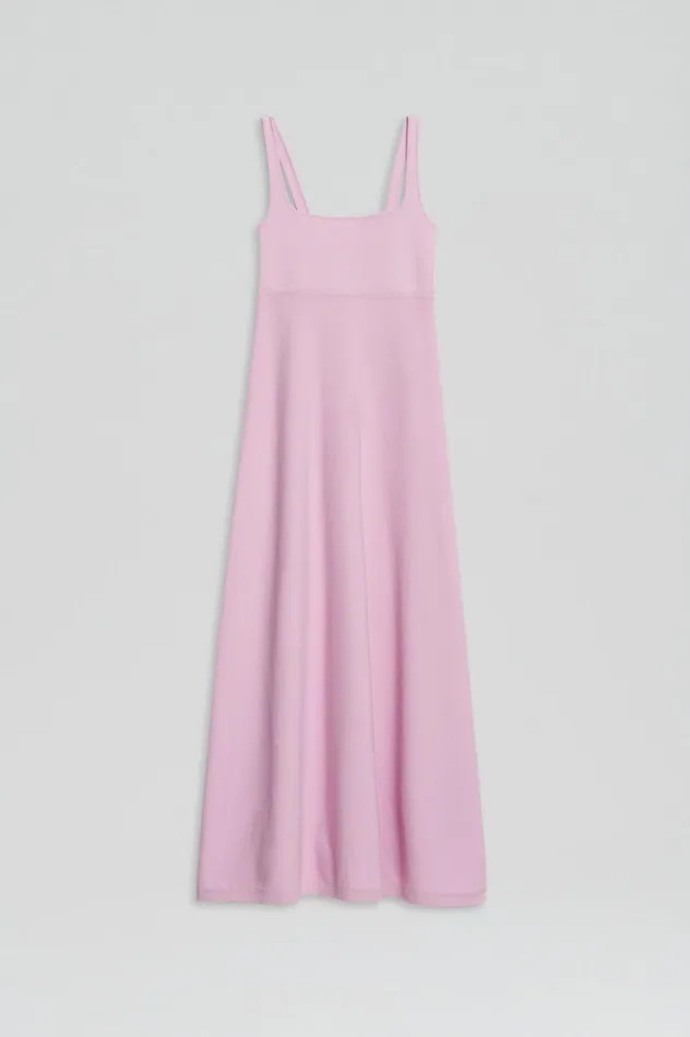 CREPE KNIT SQUARE NECK DRESS MAUVE Women Dresses Scanlan Theodore CREPE KNIT SQUARE NECK DRESS MAUVE Women Dresses Scanlan Theodore