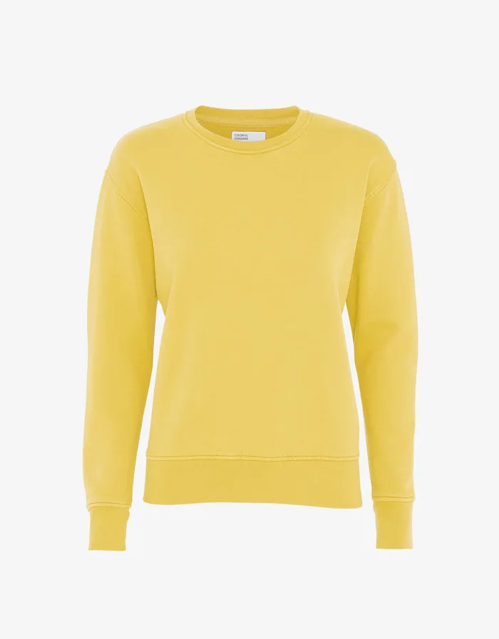 Crewneck Sweatshirts Women Women Classic Organic Crew 8211 Lemon Yellow Colorfulstandard