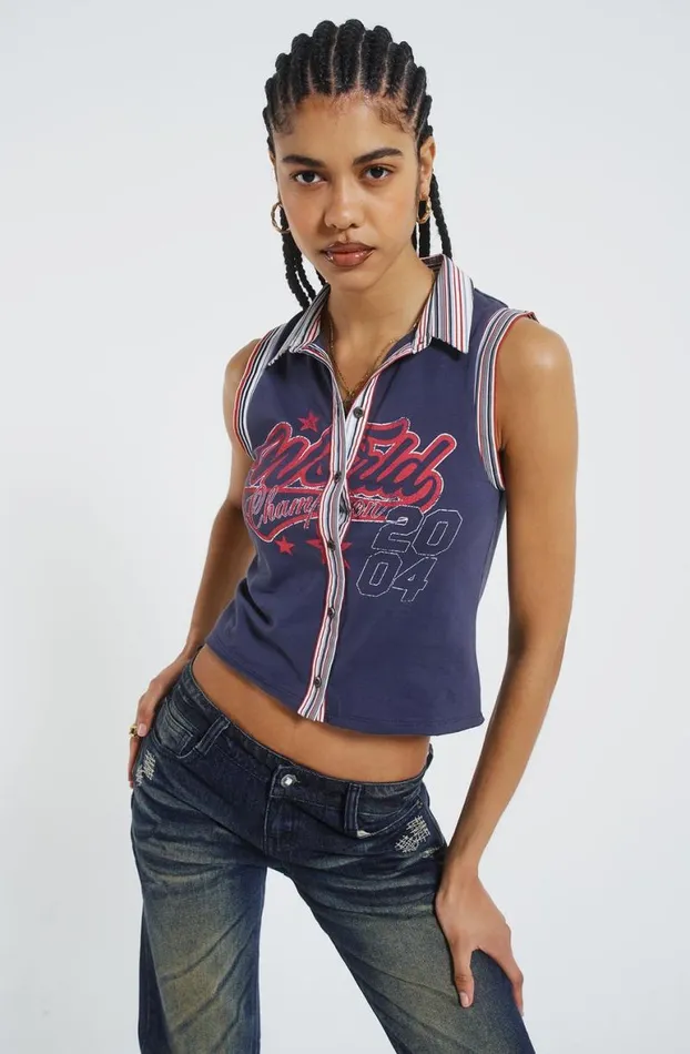 Crop Tops Women Jaded London Stars And Stripes Vest