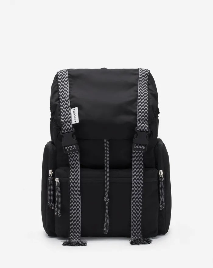 Curb Nylon Backpack Black Men Lanvin Backpacks and Belt Bags