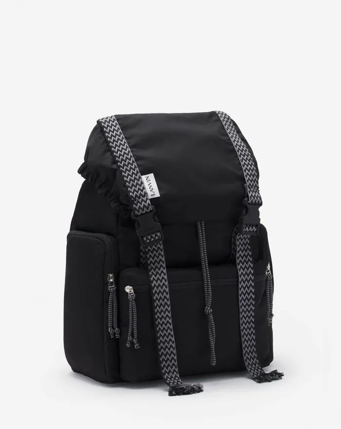 Curb Nylon Backpack Black Men Lanvin Backpacks and Belt Bags