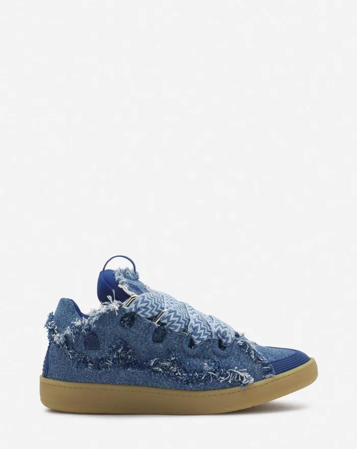Curb Sneakers In Denim Denim Blue Men Lanvin Curb