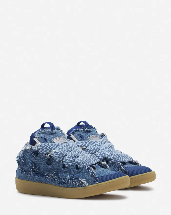 Curb Sneakers In Denim Denim Blue Men Lanvin Curb