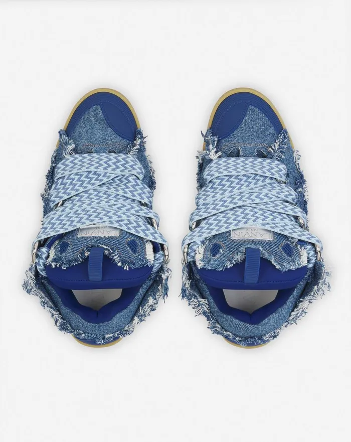 Curb Sneakers In Denim Denim Blue Men Lanvin Curb