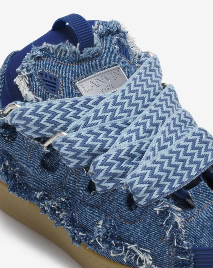 Curb Sneakers In Denim Denim Blue Men Lanvin Curb