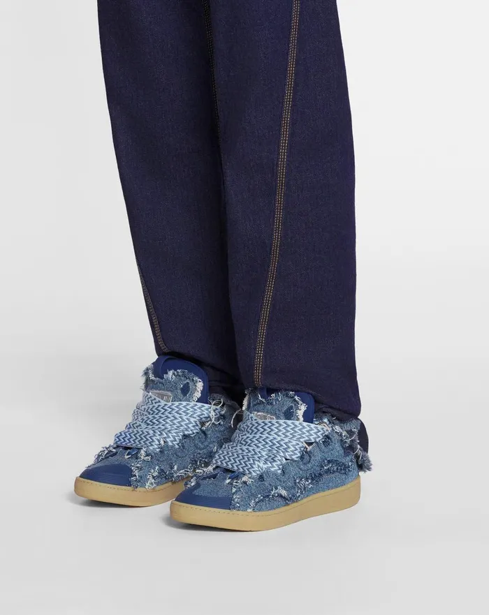 Curb Sneakers In Denim Denim Blue Men Lanvin Curb