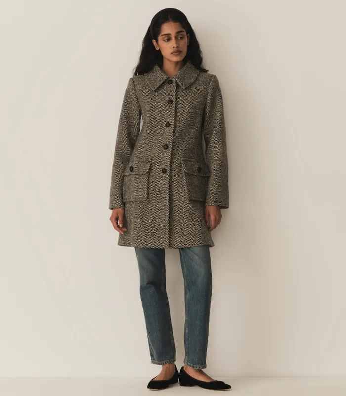 DEN Bonnaire Coat Herringbone Women Coats and Jackets