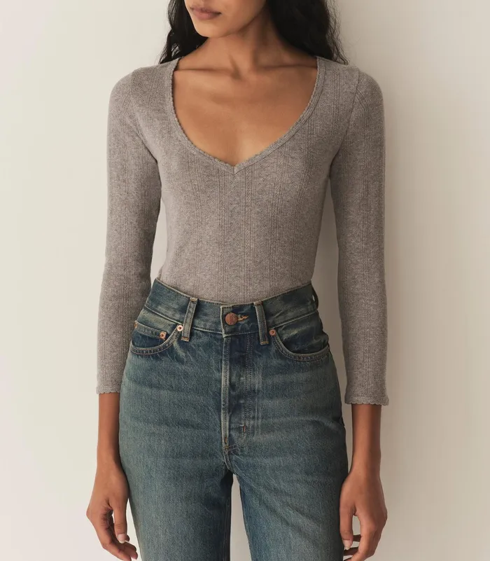 DEN Cilla Tee Heather Grey Women Tees