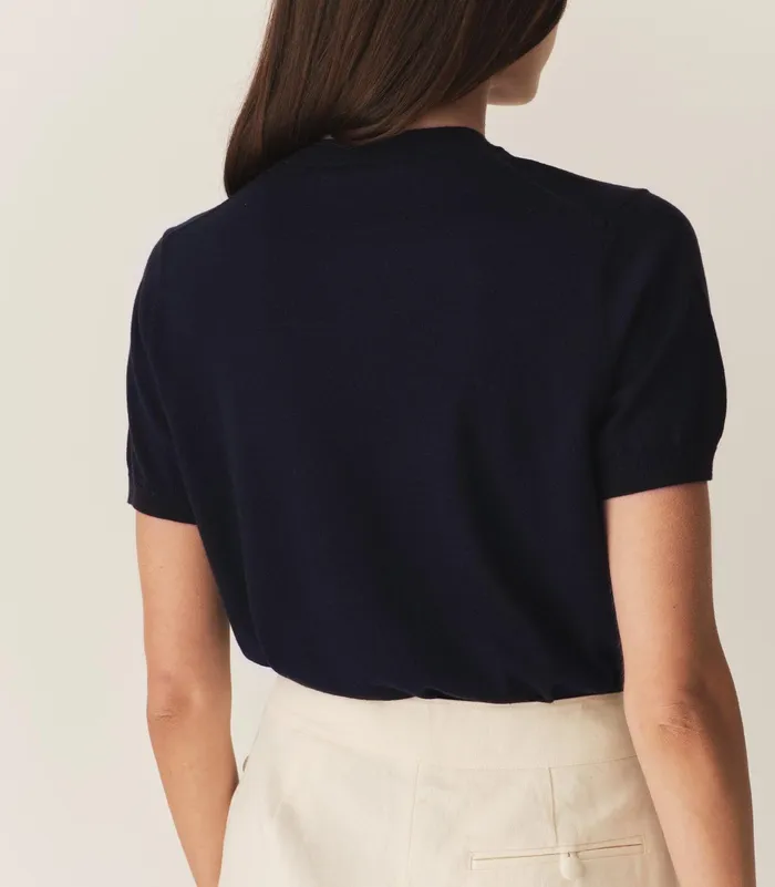 DEN Colombe Knit Top Deep Navy Women Tees DEN Colombe Knit Top Deep Navy Women Tees
