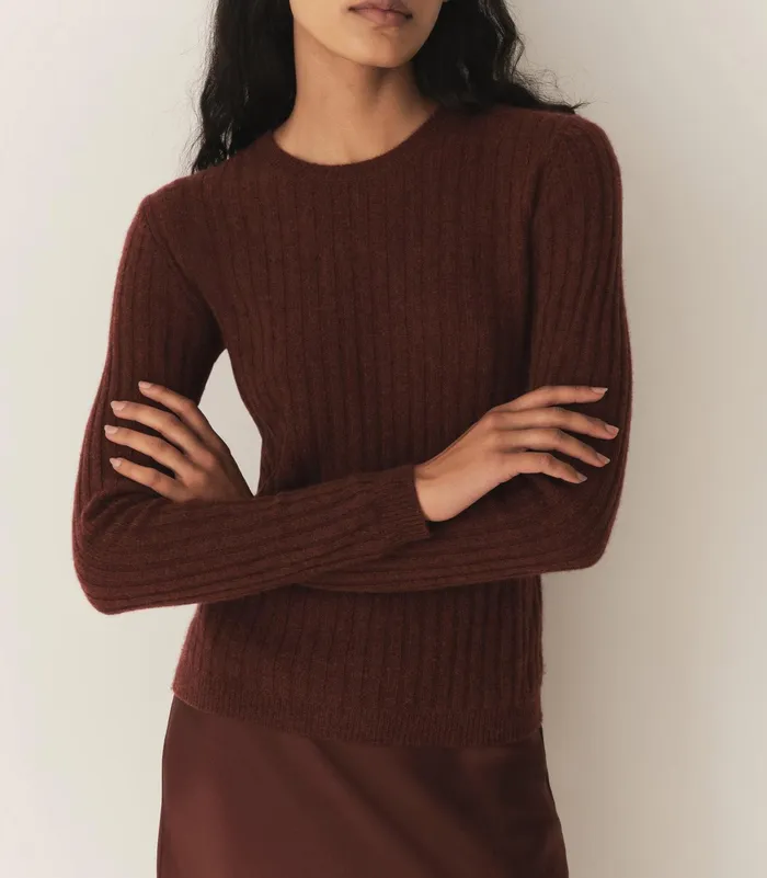 DEN Hyeres Cashmere Sweater Dark Garnet Women Knitwear DEN Hyeres Cashmere Sweater Dark Garnet Women Knitwear