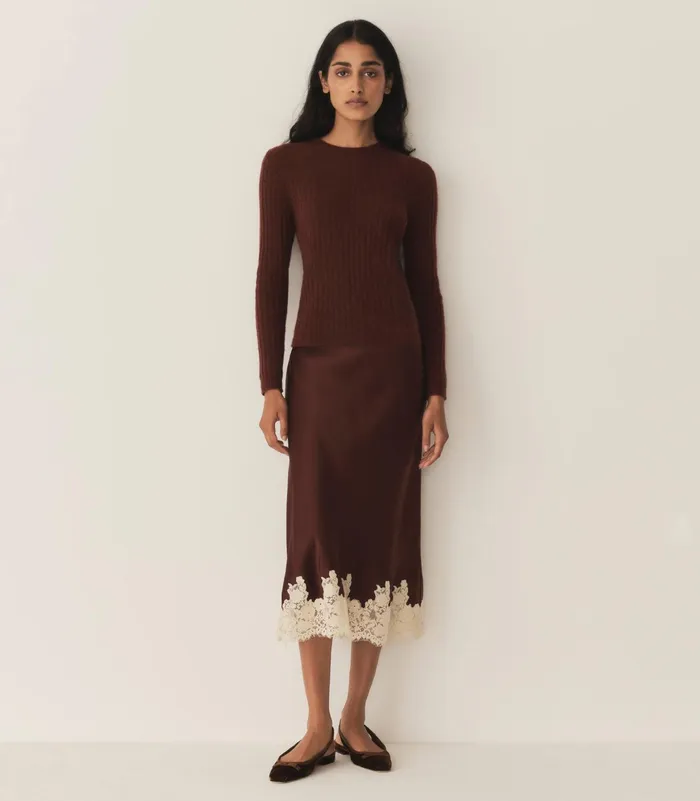 DEN Hyeres Cashmere Sweater Dark Garnet Women Knitwear DEN Hyeres Cashmere Sweater Dark Garnet Women Knitwear