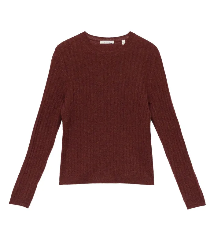 DEN Hyeres Cashmere Sweater Dark Garnet Women Knitwear DEN Hyeres Cashmere Sweater Dark Garnet Women Knitwear