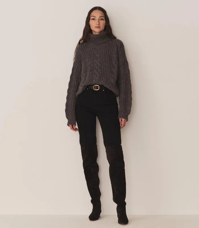 DEN Leighton Sweater Dark Grey Women Knitwear