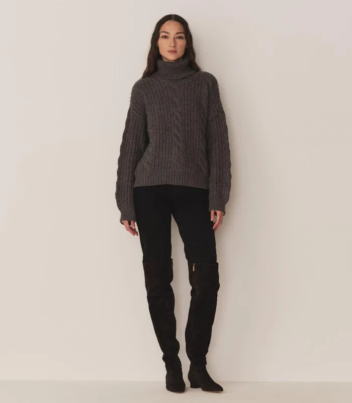 DEN Leighton Sweater Dark Grey Women Knitwear