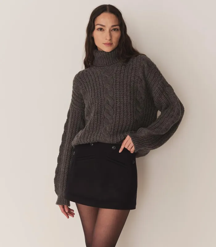 DEN Leighton Sweater Dark Grey Women Knitwear