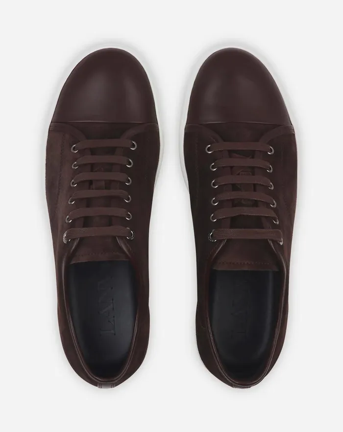Dbb1 Leather And Suede Sneakers Espressowhite Men Lanvin DBB1 Dbb1 Leather And Suede Sneakers Espressowhite Men Lanvin DBB1