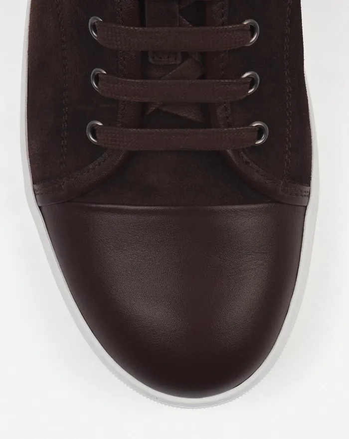 Dbb1 Leather And Suede Sneakers Espressowhite Men Lanvin DBB1 Dbb1 Leather And Suede Sneakers Espressowhite Men Lanvin DBB1