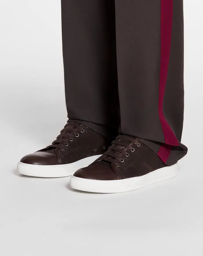 Dbb1 Leather And Suede Sneakers Espressowhite Men Lanvin DBB1 Dbb1 Leather And Suede Sneakers Espressowhite Men Lanvin DBB1