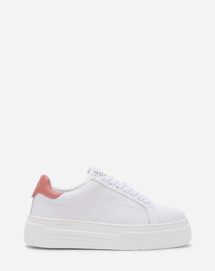 Ddb0 Leather Platform Sneakers Whitepink Women Lanvin Sneakers