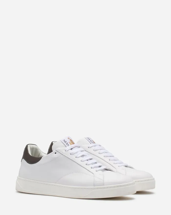 Ddb0 Leather Sneakers Whitebrown Men Lanvin Sneakers